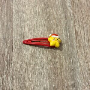 Vintage Red Hair Clip with Yellow Star